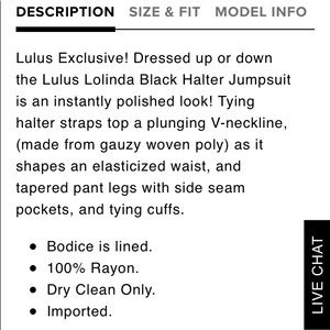 lolinda black halter jumpsuit